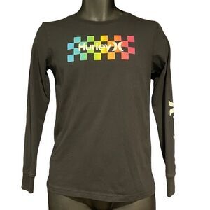 Hurley Rainbow Checkered Long Sleeve T-Shirt Boy’s Large